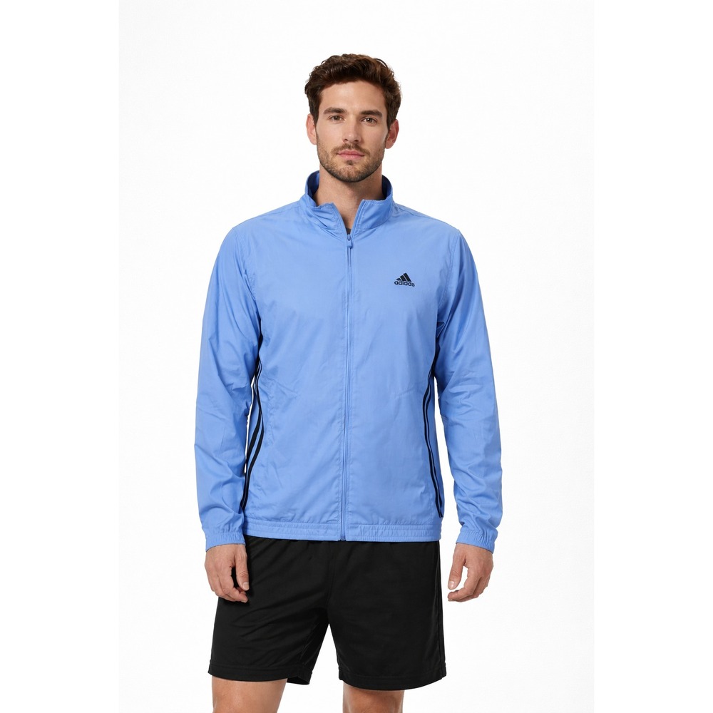 Adidas Men's Blue‎ Full Zip Windbreaker Jacket Large Athletic Golf Lightweight